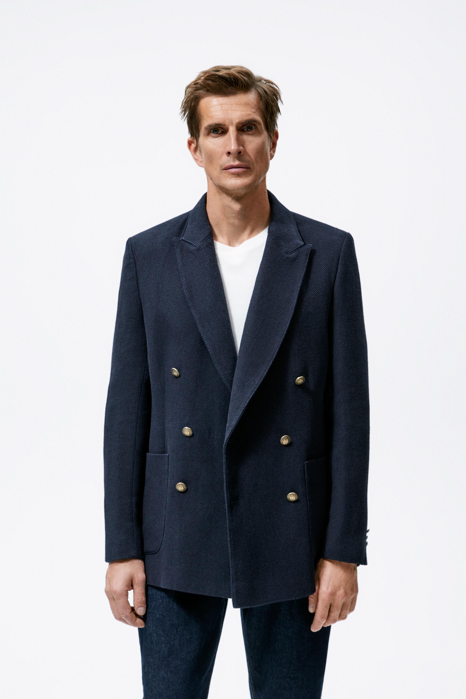 

Пиджак мужской ZARA 00340350 синий 50 RU, 00340350