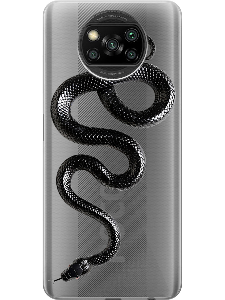

Силиконовый чехол на Xiaomi Poco X3 / X3 Pro с принтом "Черная мамба", Прозрачный;черный, 723602713