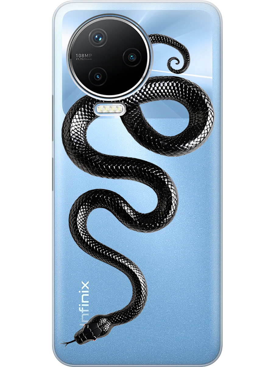 

Силиконовый чехол на Infinix Note 12 Pro с принтом "Черная мамба", Прозрачный;черный, 762092713
