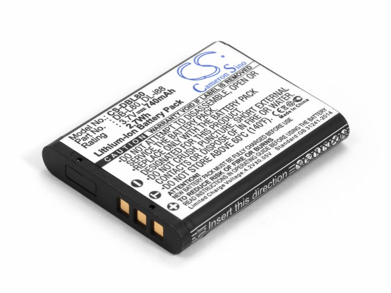 Аккумулятор для камеры D-Li88, DB-L80, VW-VBX070 (740mAh)