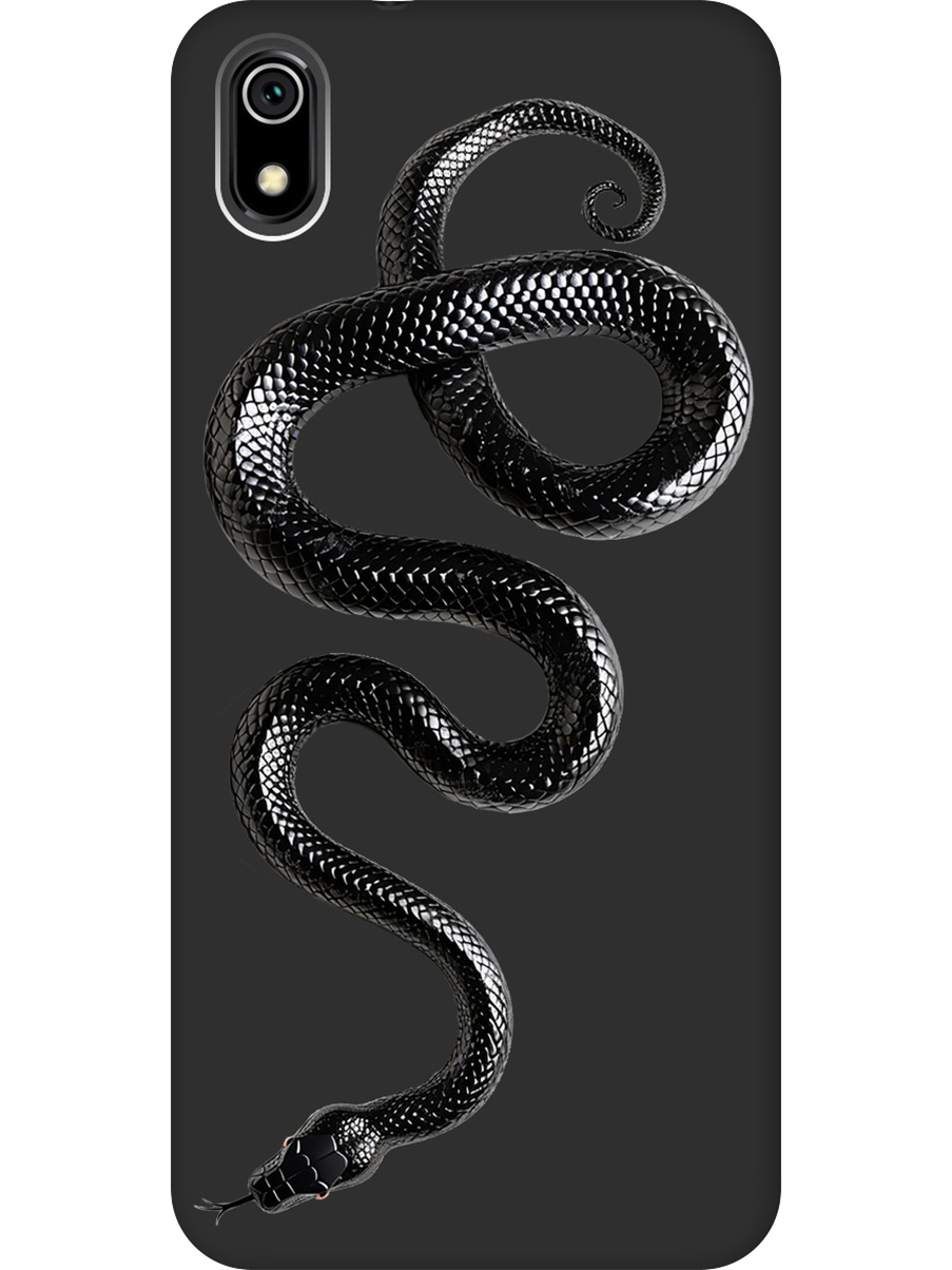 

Силиконовый чехол на Xiaomi Redmi 7A с принтом "Черная мамба" матовый черный, 721424813