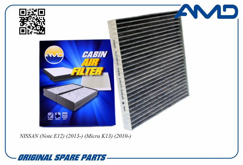 

Фильтр салонный 27277-1HE0E AMD.FC757C угольный для NISSAN Note E12 Micra K13 10-