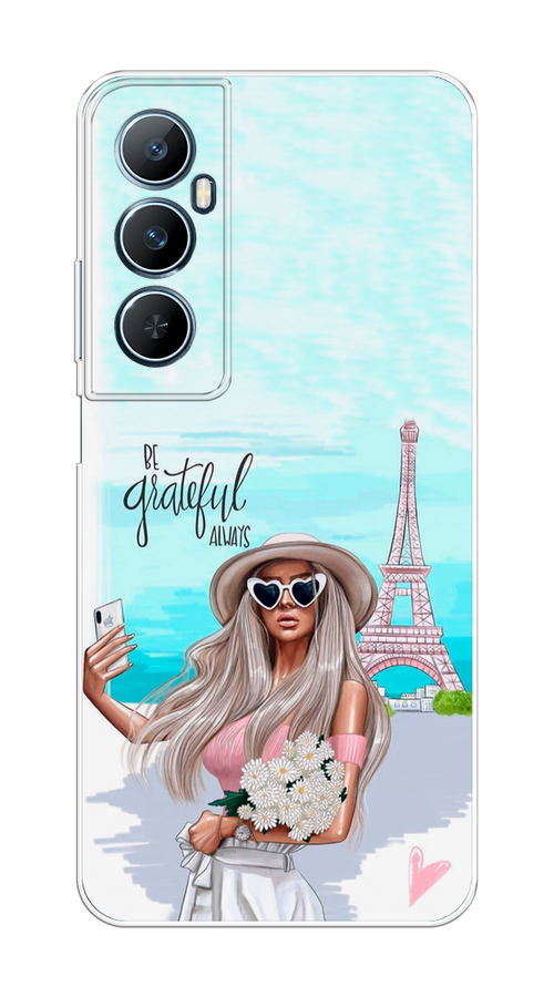 

Чехол на Realme C65 "Селфи Париж", Голубой;бежевый, 2516750-1