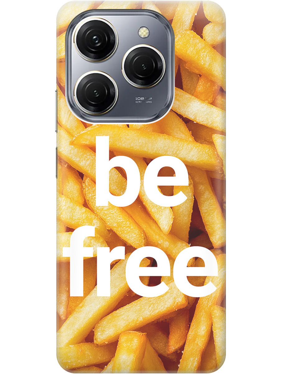 

Силиконовый чехол на Tecno Spark 20 Pro с принтом "Be Free", Прозрачный;белый;желтый, 779829061