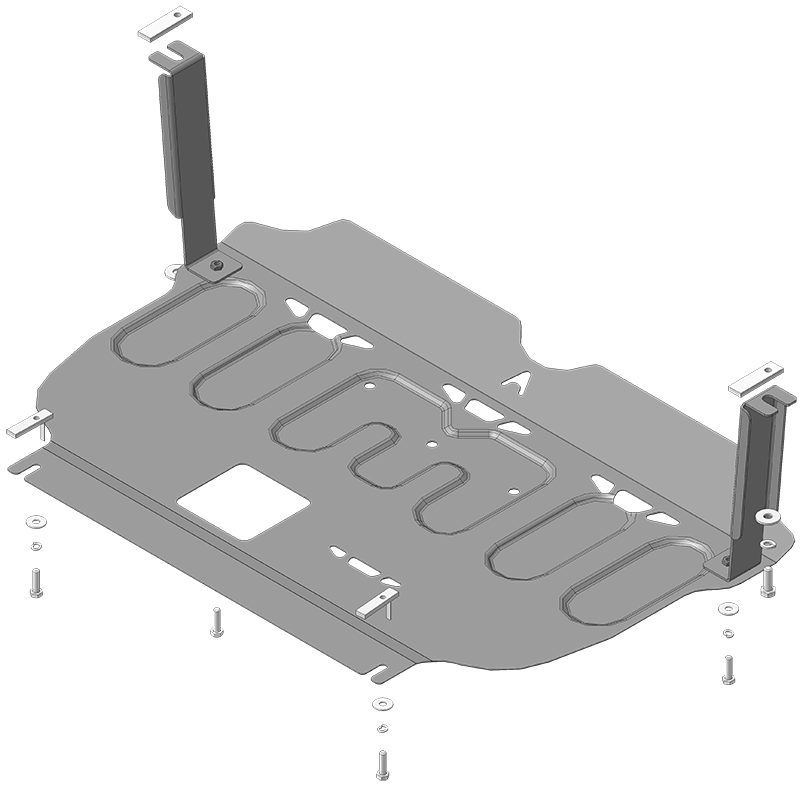 Стандартная защита АвтоСтандарт картера двигателя, кпп. 1,5 мм, сталь. для Hyundai Tucson
