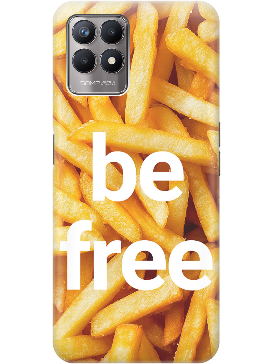 

Силиконовый чехол на Realme 8i с принтом "Be Free", Прозрачный;белый;желтый, 735001061