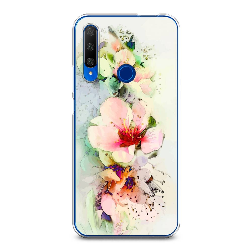 

Чехол на Huawei Honor 9X Premium "Нежные цветы", Зеленый;розовый, 610650-2