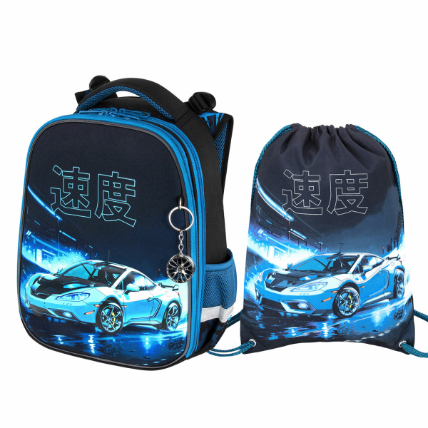 

Ранец Brauberg Night race черный, голубой, Night race