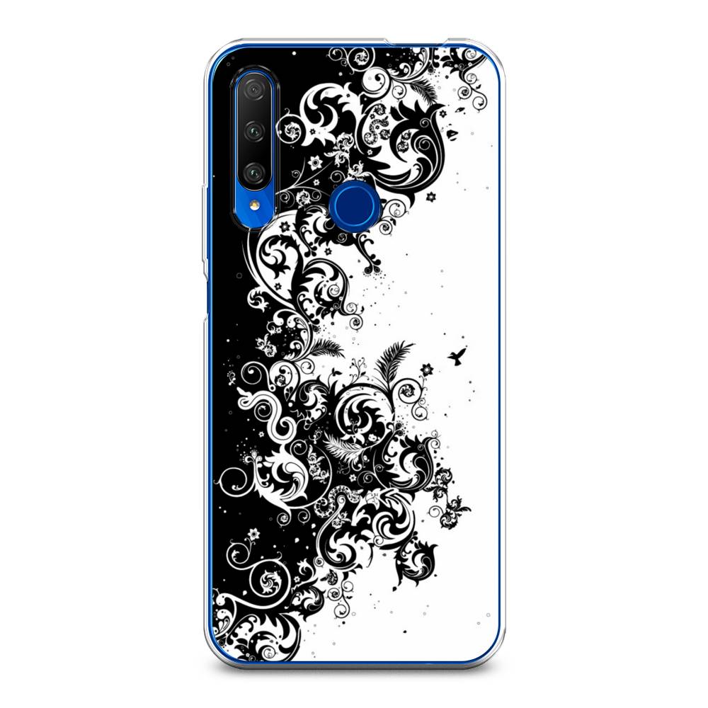 

Чехол на Huawei Honor 9X Premium "Черно белый узор", Белый;черный;серый, 610650-3