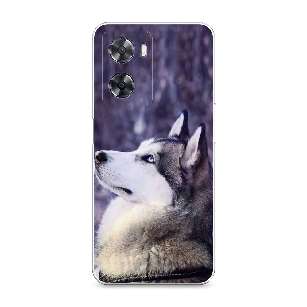 

Чехол на Oppo A57 4G "Хаски 1", Фиолетовый;белый, 2511850-1