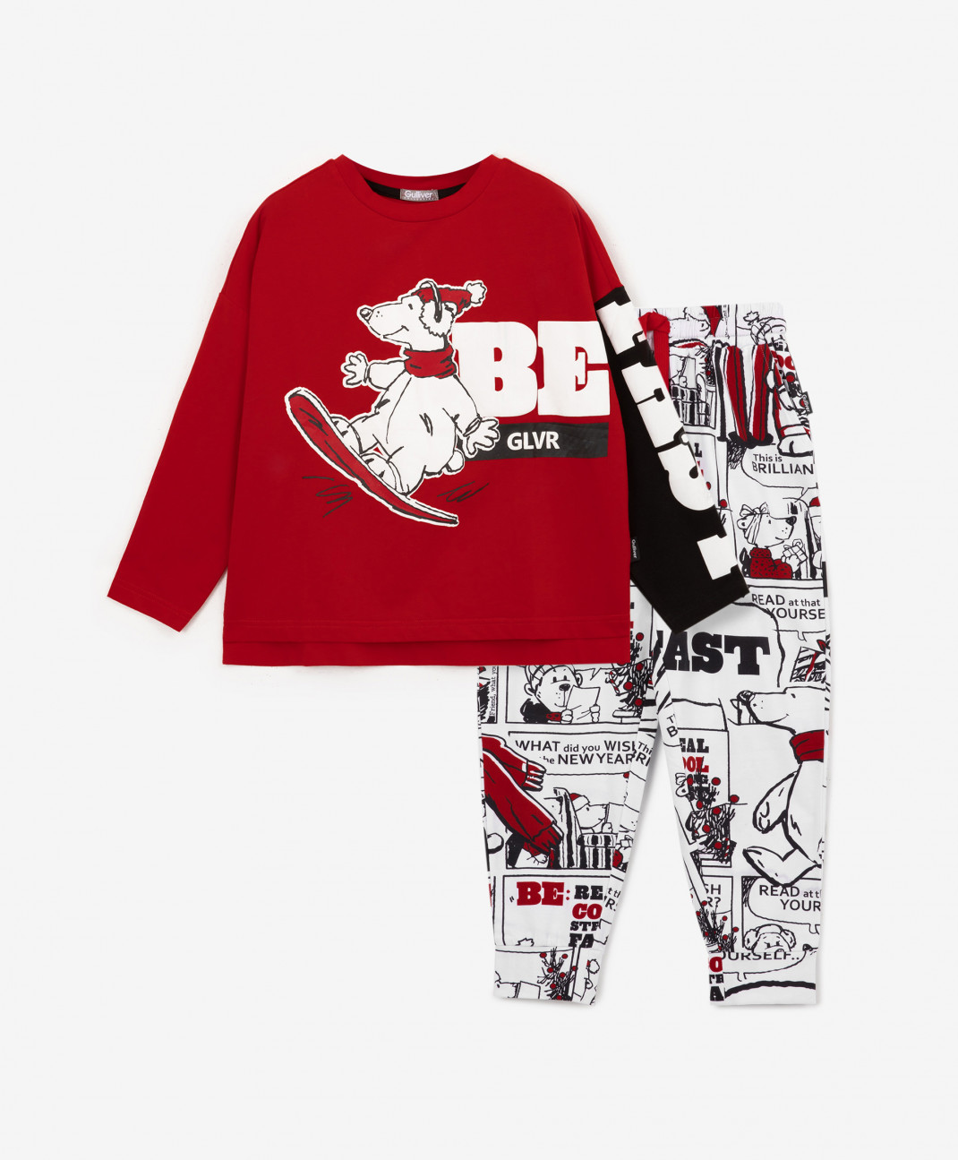 Пижама детская Gulliver 222GLVRGC9702 красный, 110