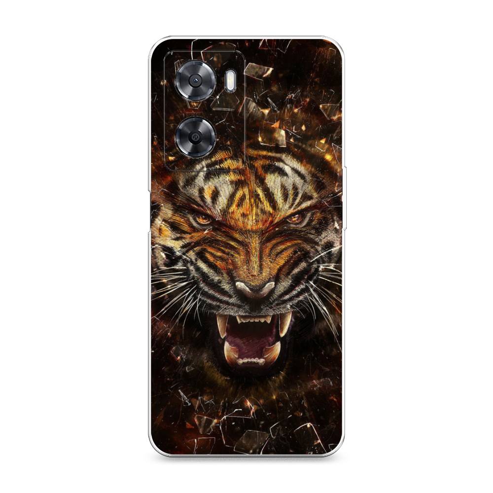 

Чехол на Oppo A57 4G "Тигр осколки", Оранжевый;серый;черный, 2511850-1