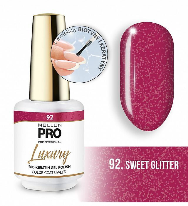 Гель-лак Mollon Pro Luxury Color Coat №92 Sweet Glitter, 8 мл