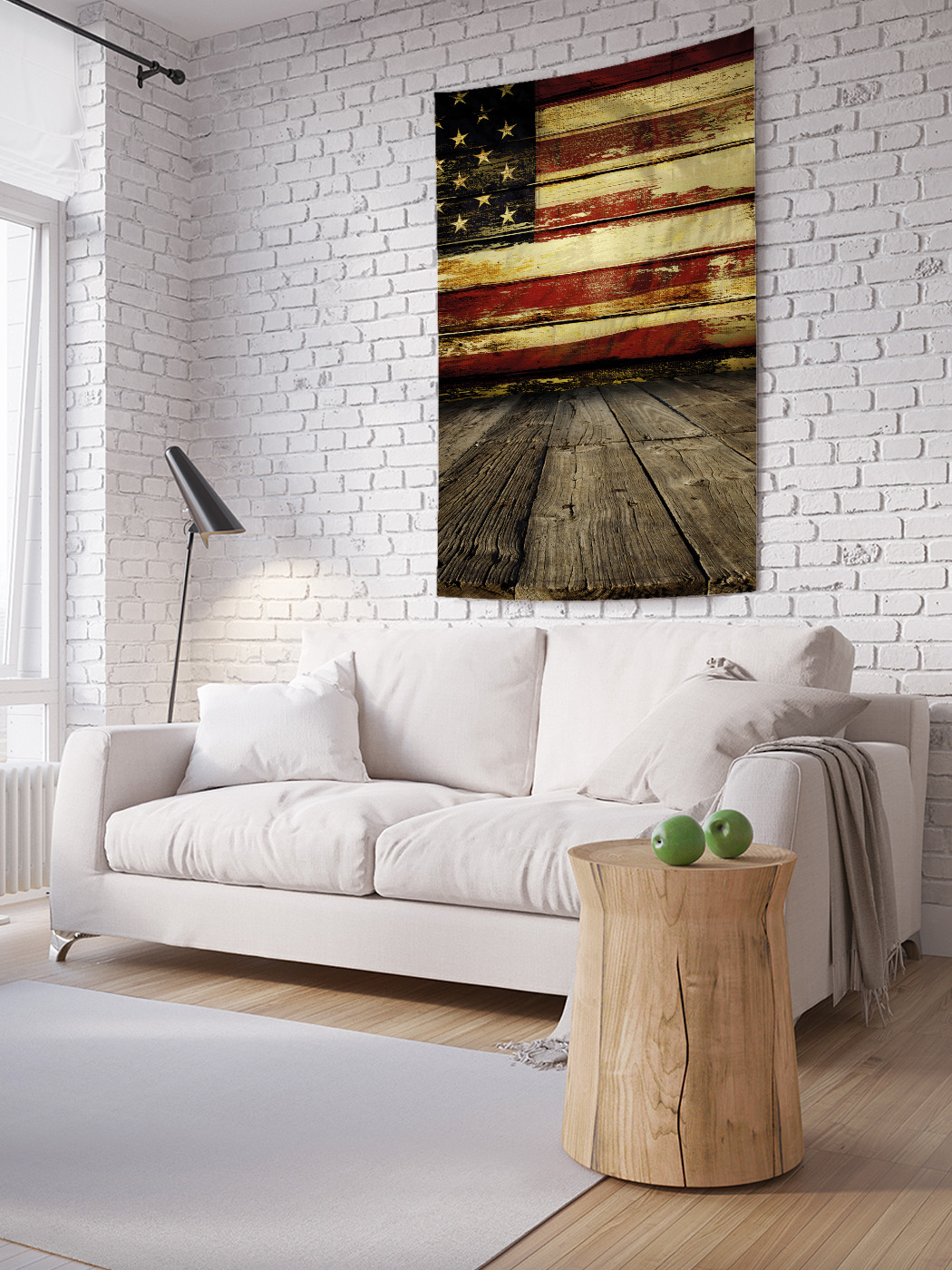 

Вертикальное фотопанно на стену JoyArty Флаг США винтаж 100x150 см, Флаг США винтаж