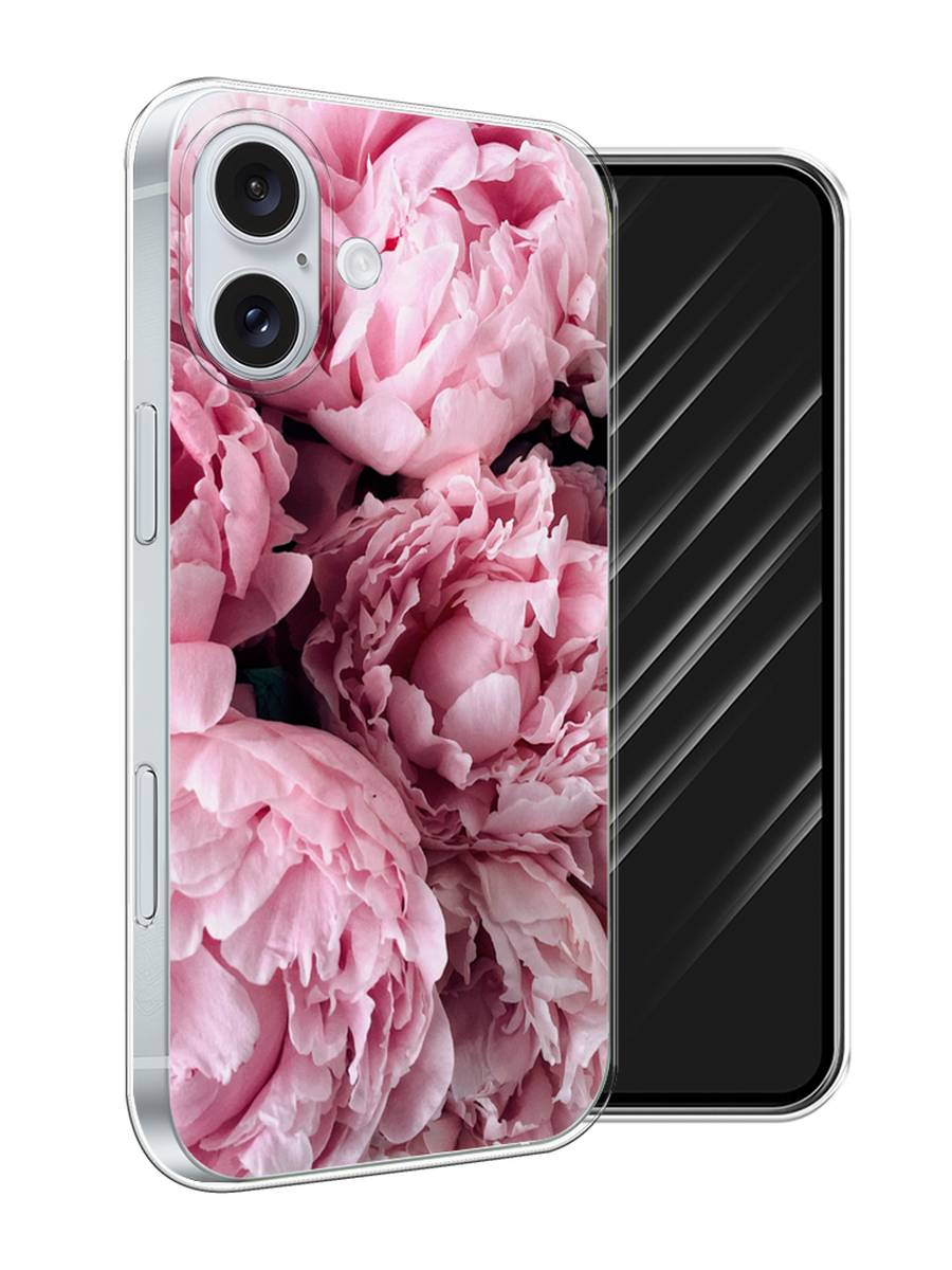 

Чехол Awog на Apple iPhone 16 Plus "Нежные пионы", Розовый;черный;белый, 16150-1