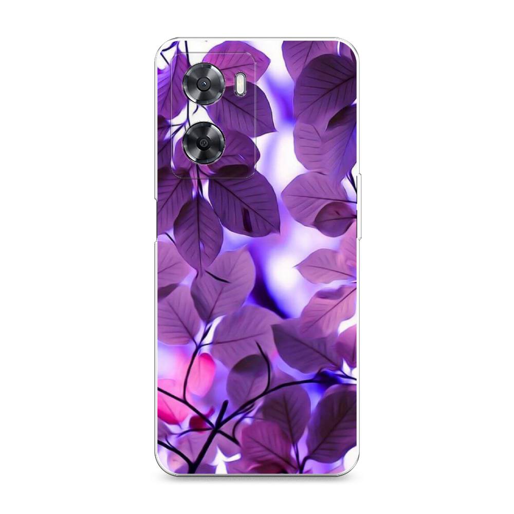 

Чехол на Oppo A57 4G "Сиреневые листики", Фиолетовый;голубой, 2511850-2