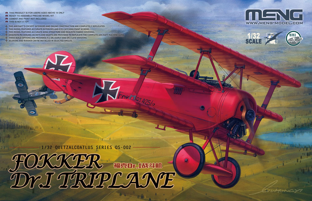 

Сборная модель Meng 1/32 Самолет Fokker Dr.I Triplane QS-002