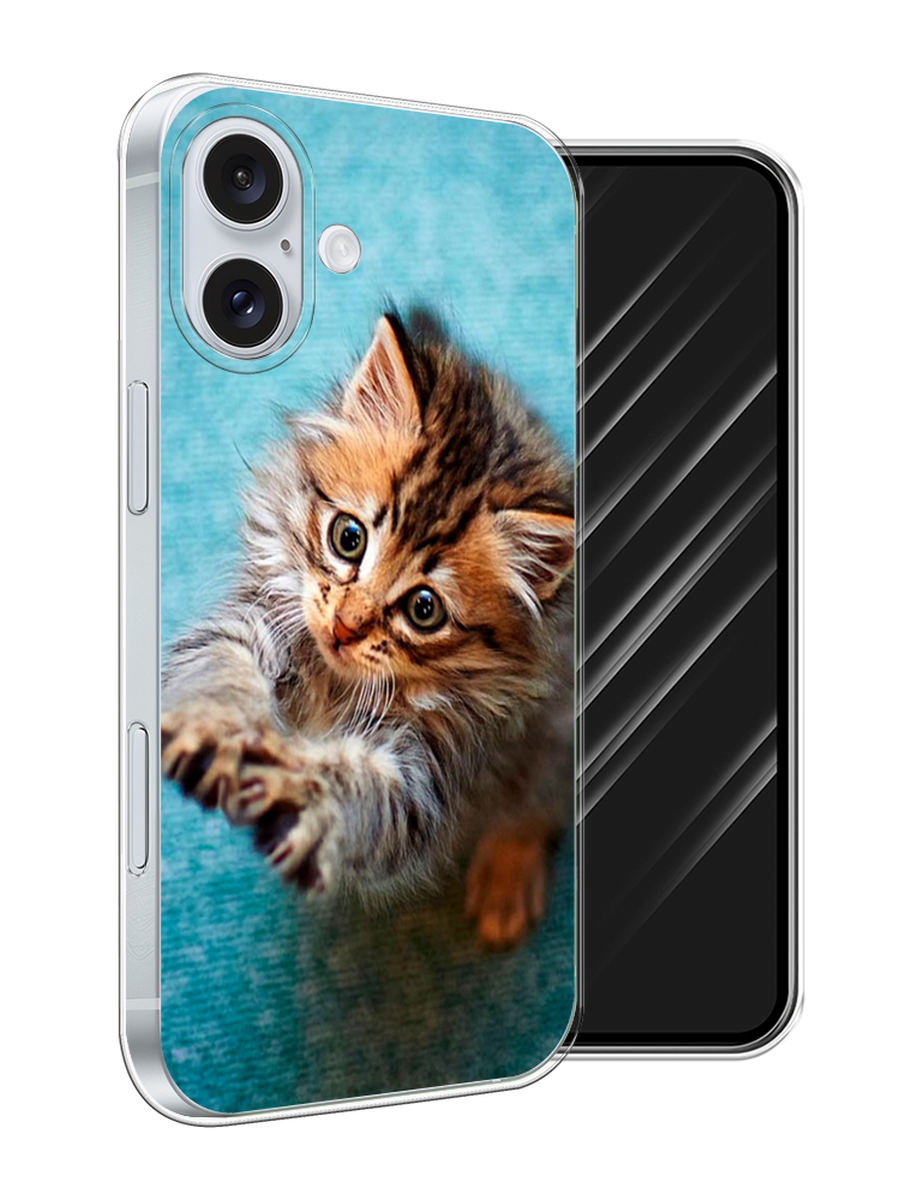 

Чехол Awog на Apple iPhone 16 Plus "Котенок просит есть", Бирюзовый;коричневый;белый, 16150-1