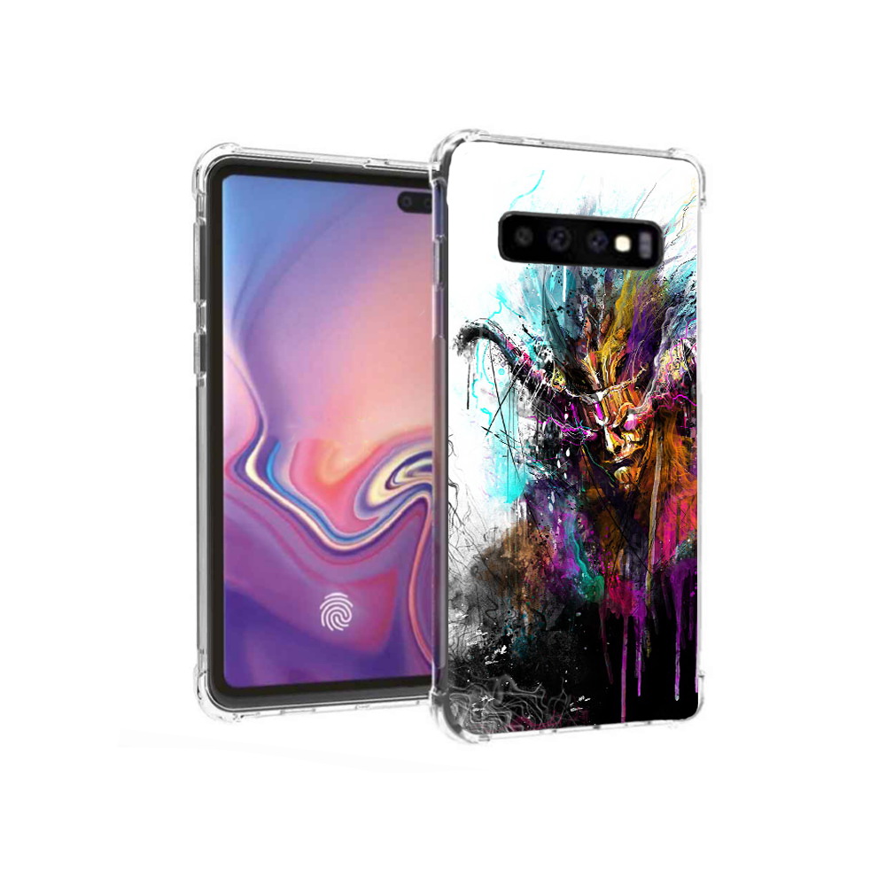 

Чехол MyPads Tocco для Samsung Galaxy S10+ яркий дьявол (PT125670.500.709), Прозрачный, Tocco