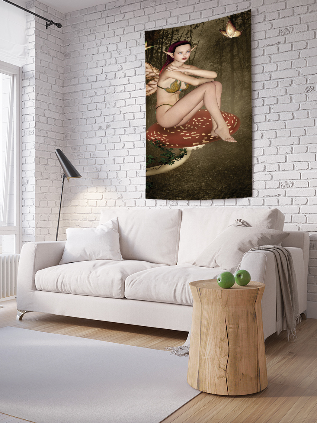 

Вертикальное фотопанно на стену JoyArty Фея на мухоморе 100x150 см, Фея на мухоморе