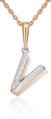 

Кулон из белого золота/красного золота PLATINA jewelry 03-3419-V-401-1111, фианит, 03-3419-V-401-1111
