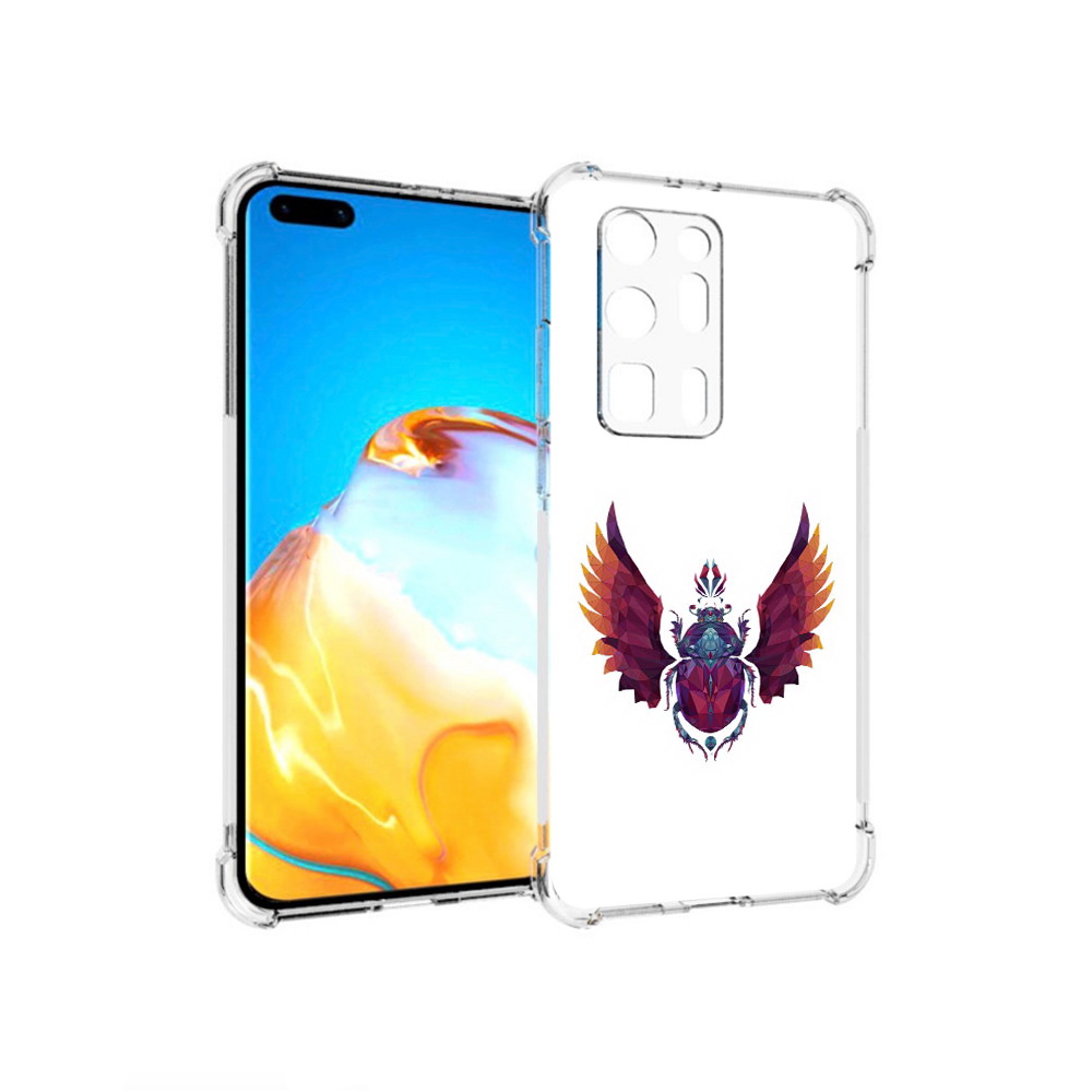 

Чехол MyPads Tocco для Huawei P40 Pro+ алмазный скоробей, Прозрачный, Tocco