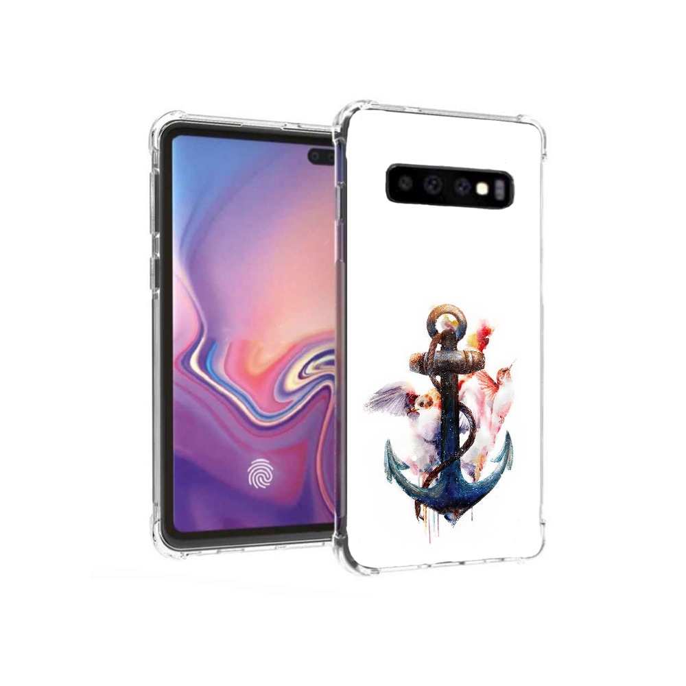 

Чехол MyPads Tocco для Samsung Galaxy S10+ якорь с птицами (PT125670.500.703), Прозрачный, Tocco