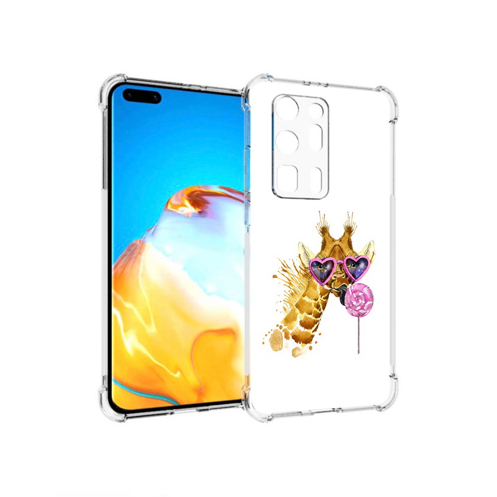 

Чехол MyPads Tocco для Huawei P40 Pro+ акварельный жираф, Прозрачный, Tocco