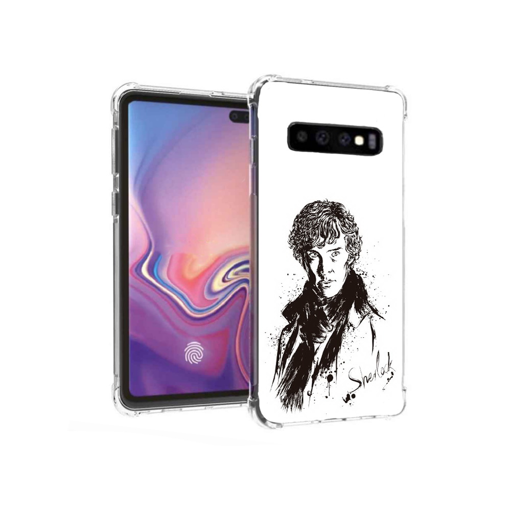 

Чехол MyPads Tocco для Samsung Galaxy S10+ шерлок холмс портрет (PT125670.500.698), Прозрачный, Tocco