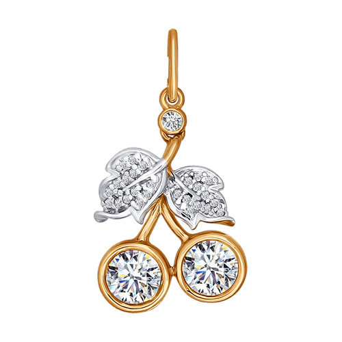 Подвеска из красного золота SOKOLOV 34308, фианит