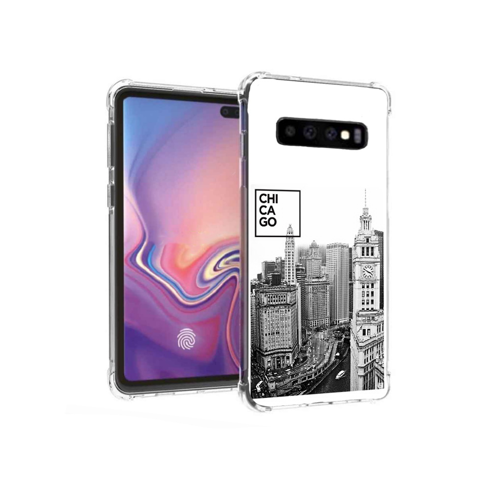 

Чехол MyPads Tocco для Samsung Galaxy S10+ черно белый чикаго (PT125670.500.689), Прозрачный, Tocco
