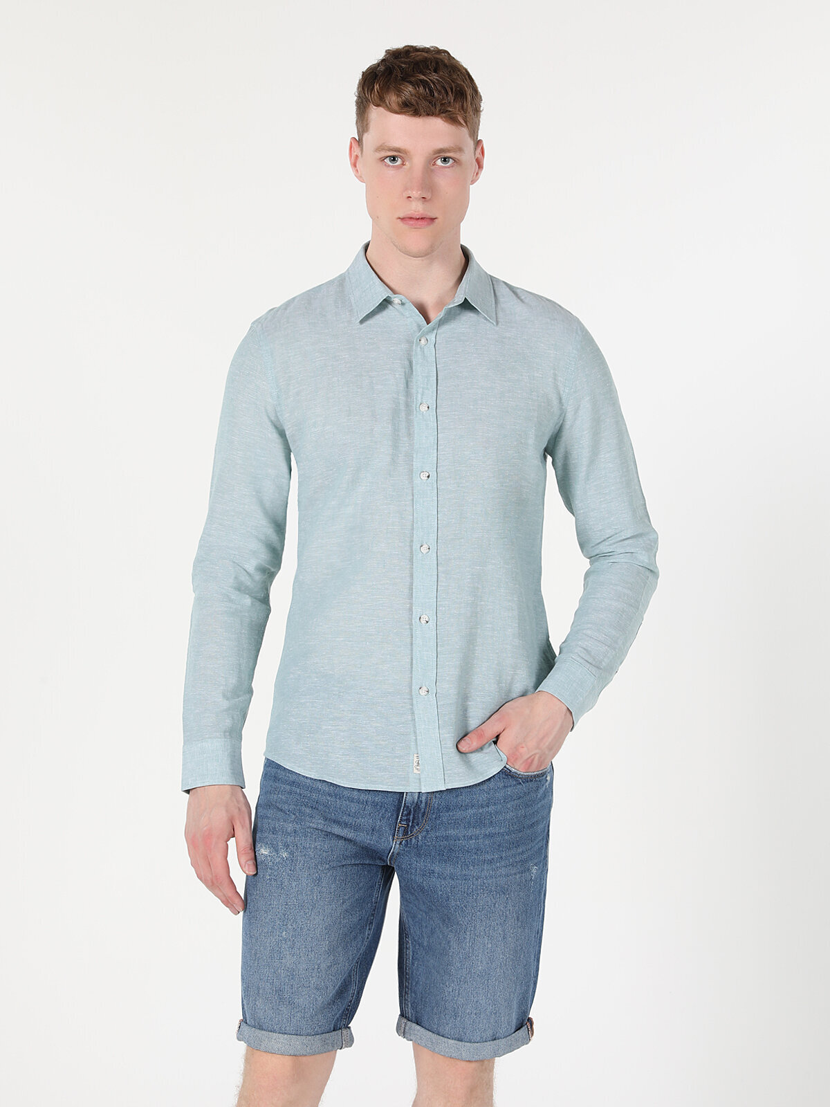 

Рубашка мужская Colin's CL1041771_Q1.V1 голубая XXL, Голубой, CL1041771_Q1.V1