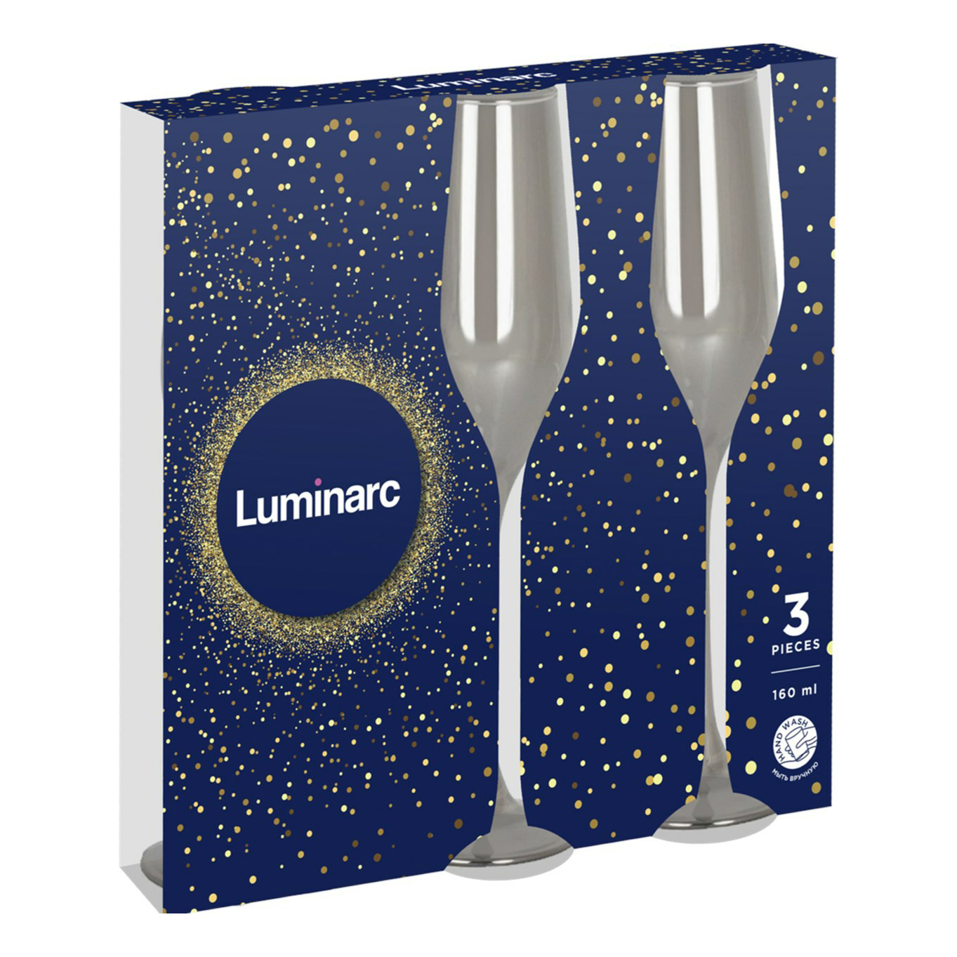 

Бокалы для шампанского Luminarc Celeste Shiny Graphite 160 мл 3 шт, Серый