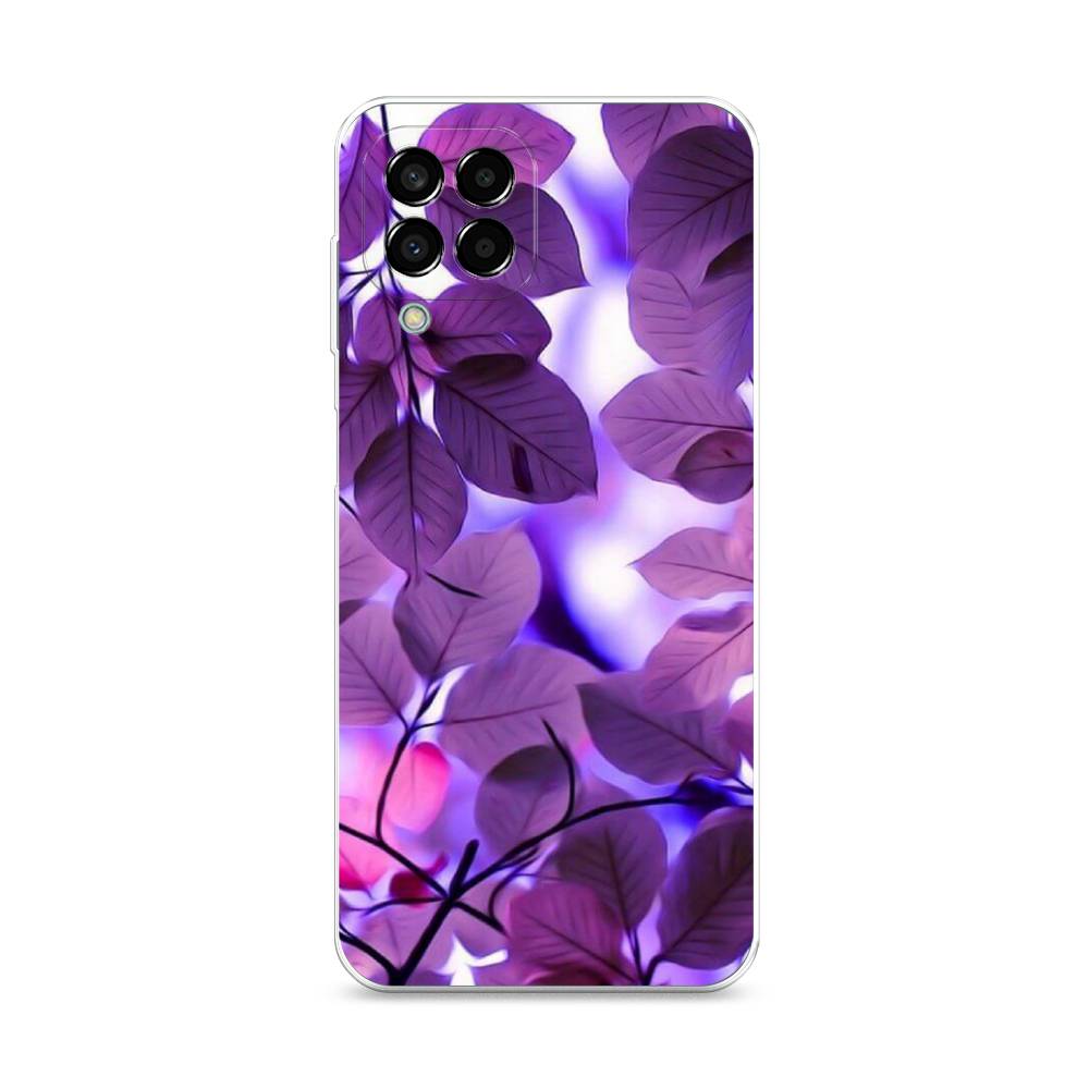 

Чехол на Samsung Galaxy M33 "Сиреневые листики", Фиолетовый;голубой, 2105650-2