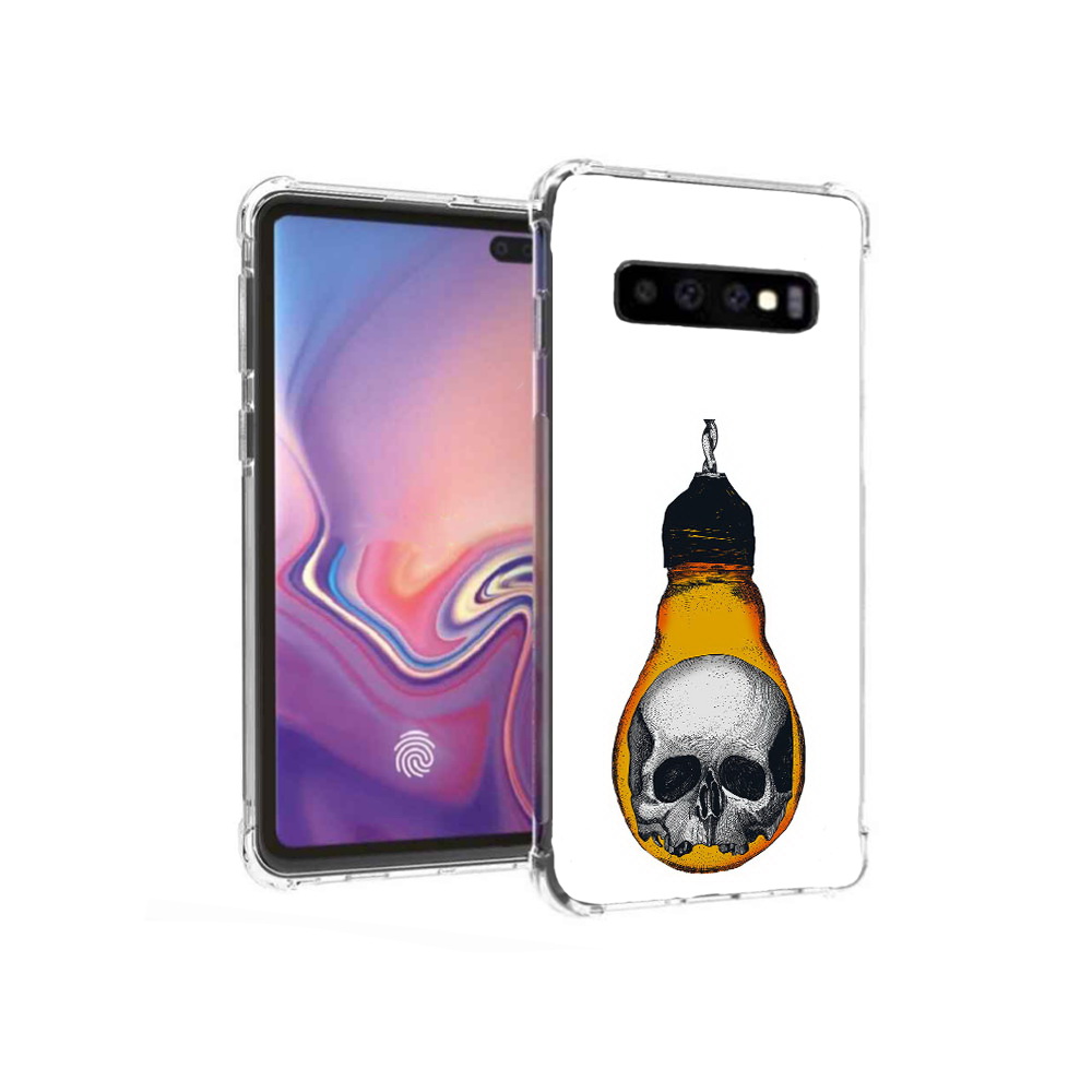 

Чехол MyPads Tocco для Samsung Galaxy S10+ череп в лампочке (PT125670.500.676), Прозрачный, Tocco