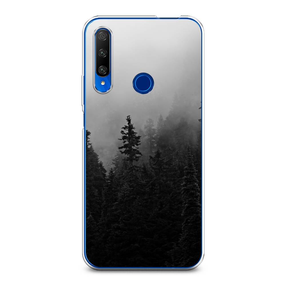 

Чехол на Huawei Honor 9X Premium "Туманный лес", Серый;черный, 610650-2