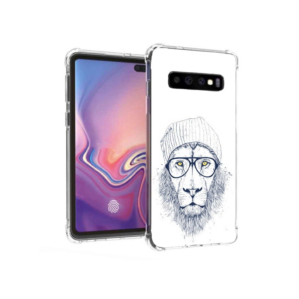 

Чехол MyPads Tocco для Samsung Galaxy S10+ хиппи лев (PT125670.500.663), Прозрачный, Tocco