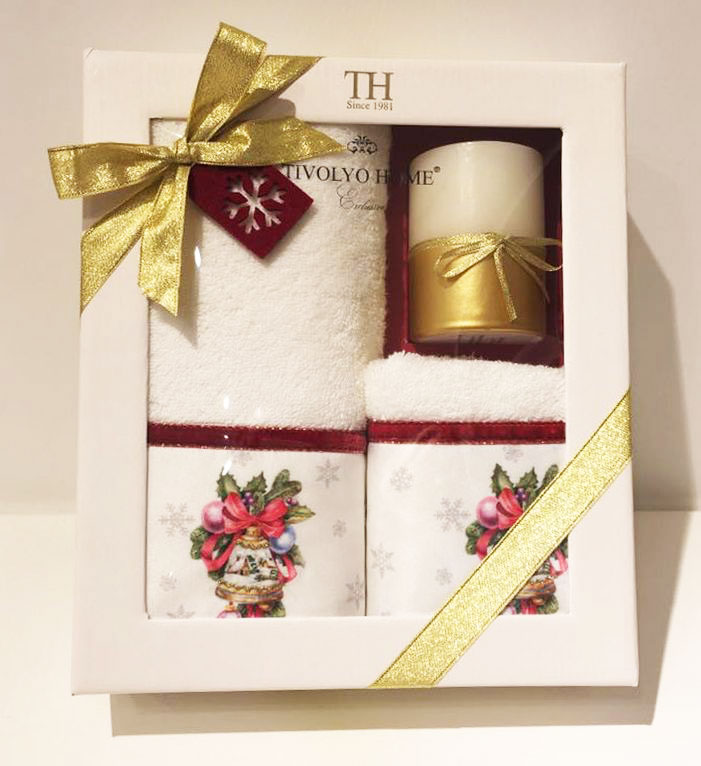 фото Набор кухонных полотенец "новый год" tivolyo home ribbon velvet tivolyo home