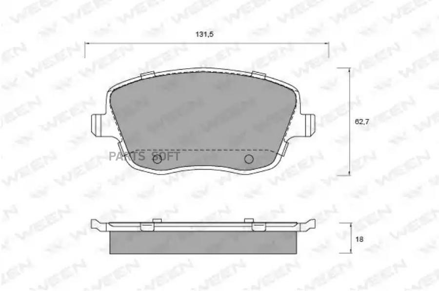 

Тормозные колодки WEEN передние для Seat Cordoba 6L2, Ibiza IV 6L1/Skoda Fabia 151-1341