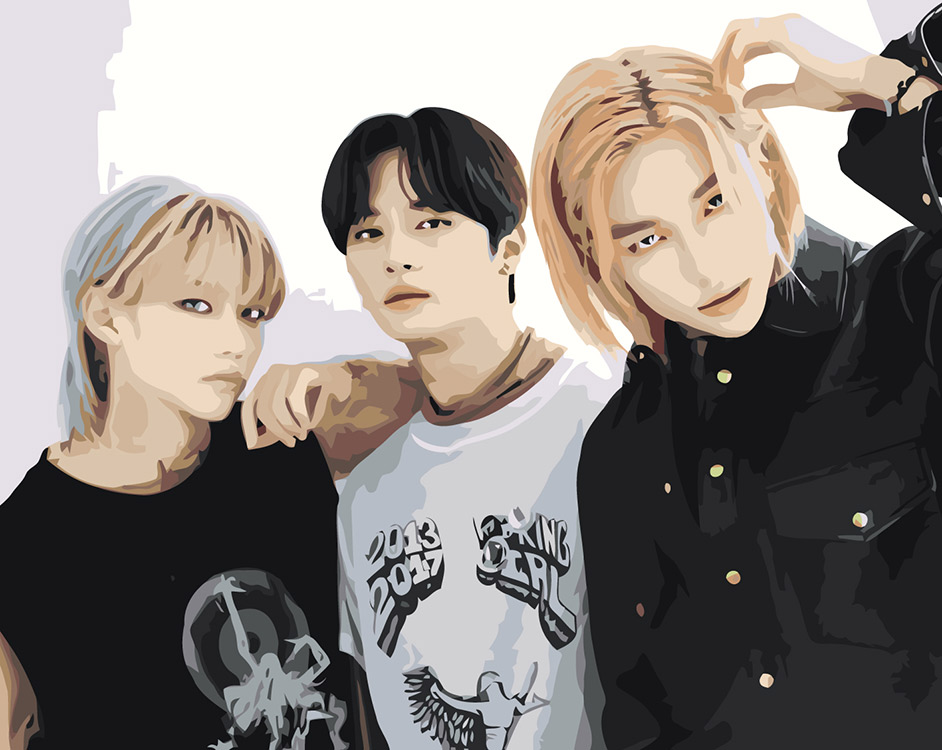 

Картина по номерам Цветное Stray Kids Стрей Кидс KPOP кпоп 40x50