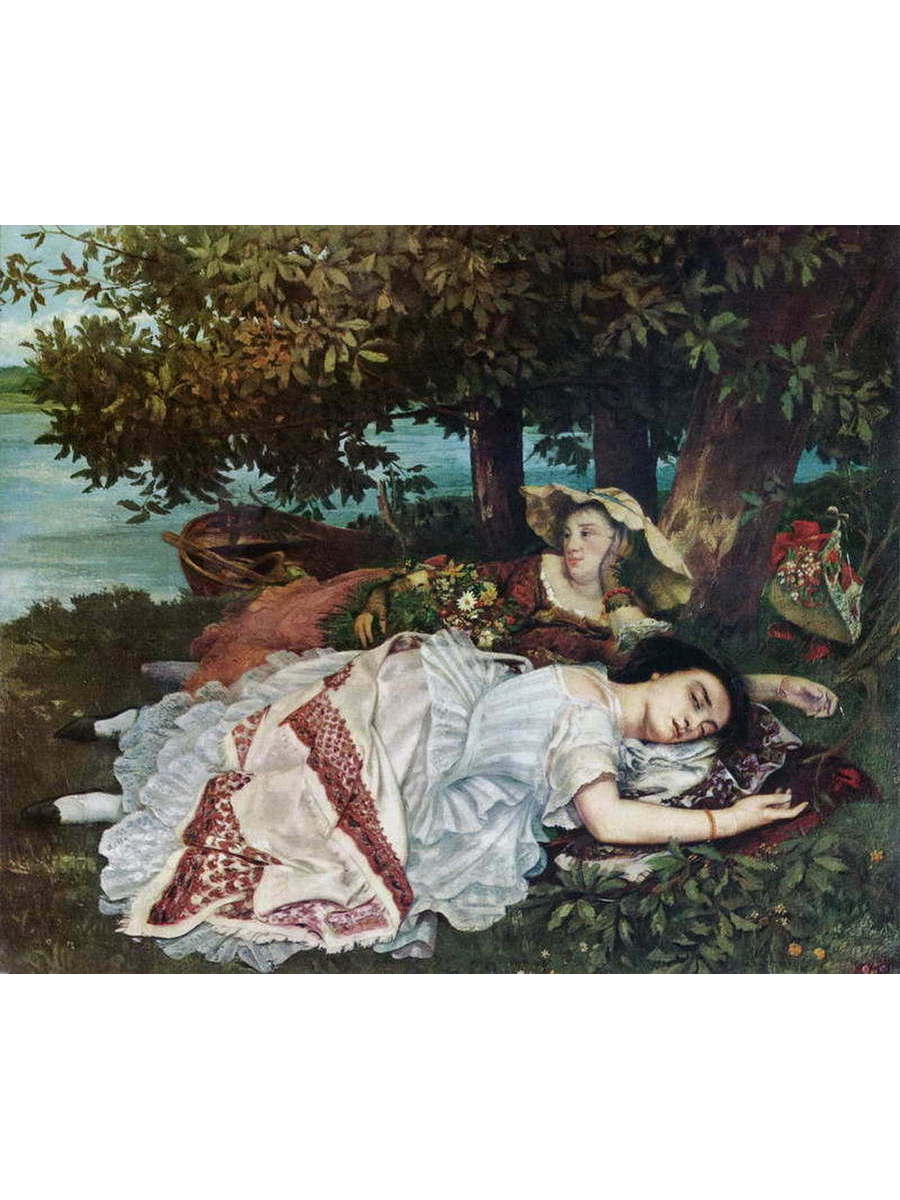 Гюстав курбе спящие. Гюстав Курбе картины. Гюстав Курбе женщина с попугаем. Гюстав Курбе спящие картина.