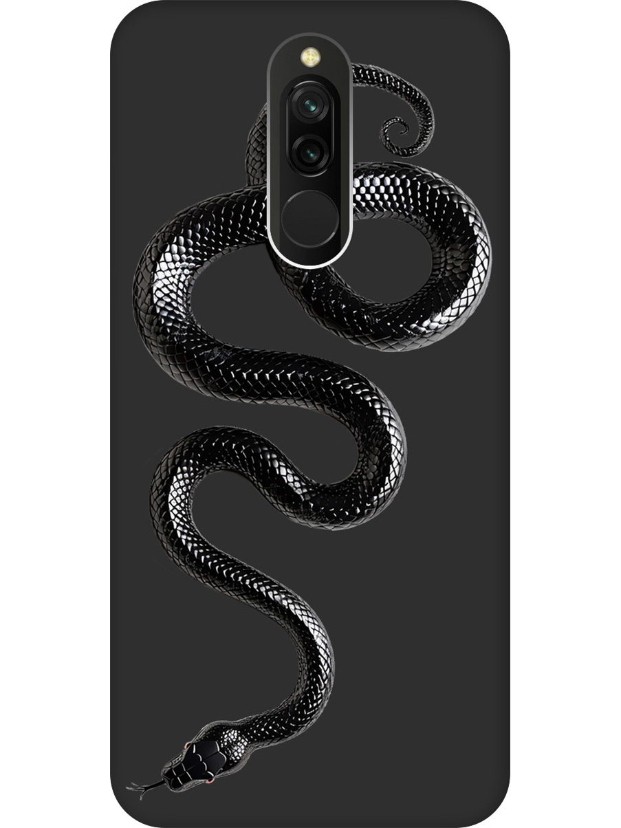 

Силиконовый чехол на Xiaomi Redmi 8 с принтом "Черная мамба" матовый черный, 722204513