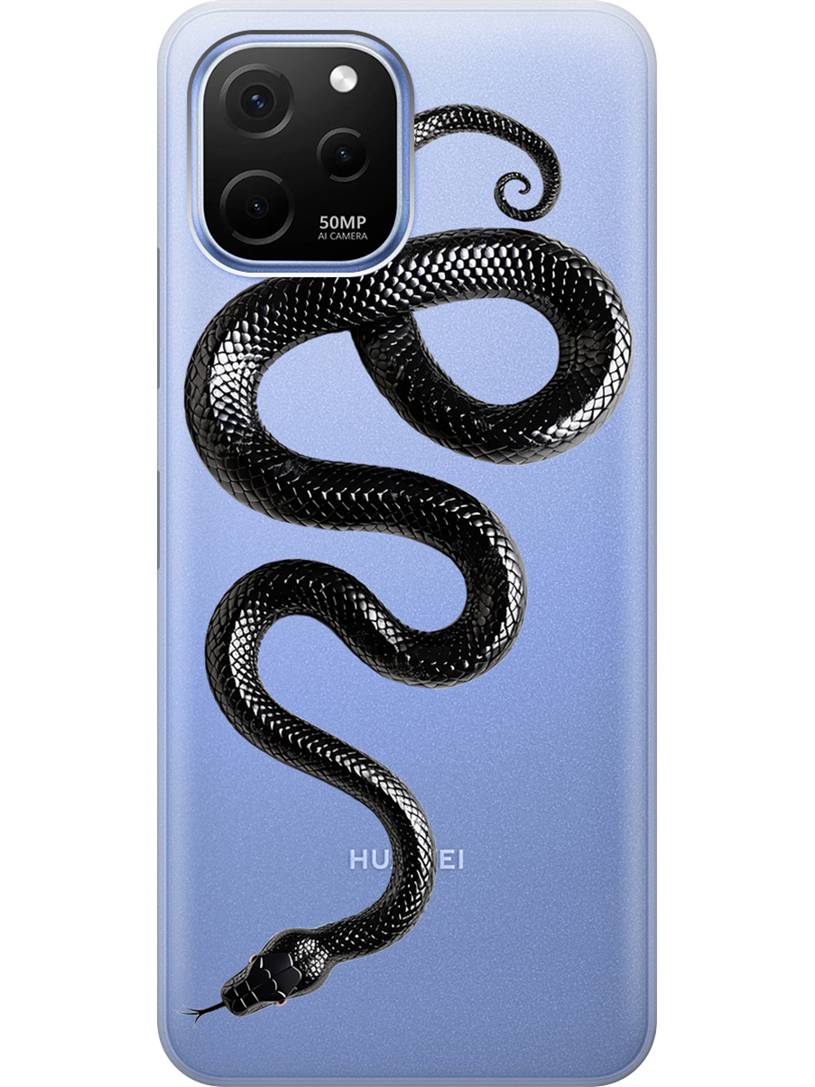 

Силиконовый чехол на Huawei nova Y61 с принтом "Черная мамба", Прозрачный;черный, 762098513