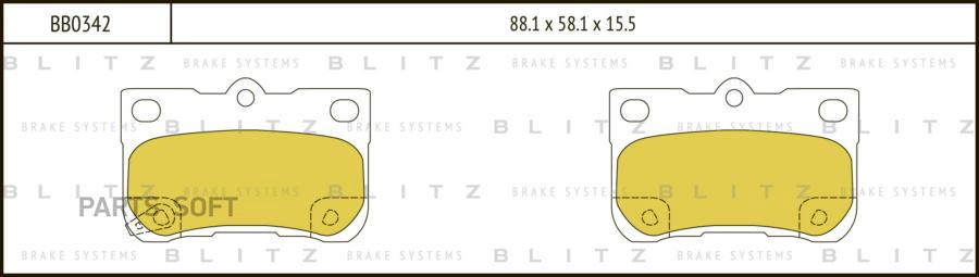 

Тормозные колодки BLITZ задние дисковые BB0342