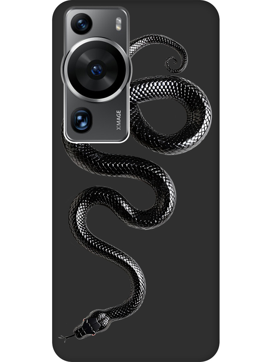 

Силиконовый чехол на Huawei P60 Pro с принтом "Черная мамба" матовый черный, 772620813