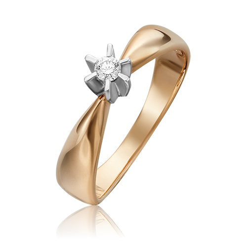 

Кольцо из белого/красного золота р. 16 PLATINA jewelry 01-0149-00-101-1111-30, бриллиант, 01-0149-00-101-1111-30