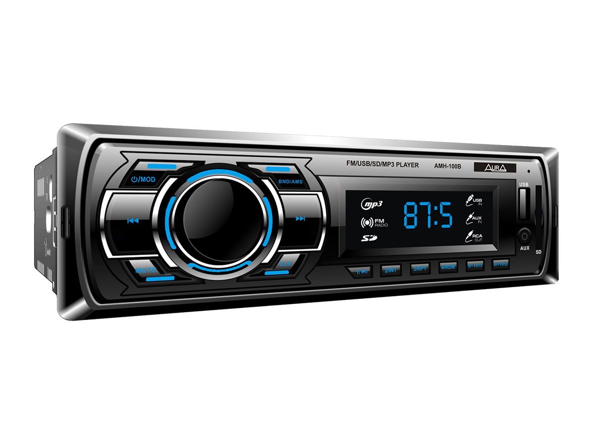 фото Автомагнитола с bluetooth, usb, aux - aura amh-100b