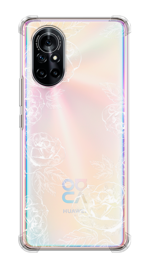 

Чехол на Honor V40 Lite "Розы графика", Черный;серый, 6105150-2
