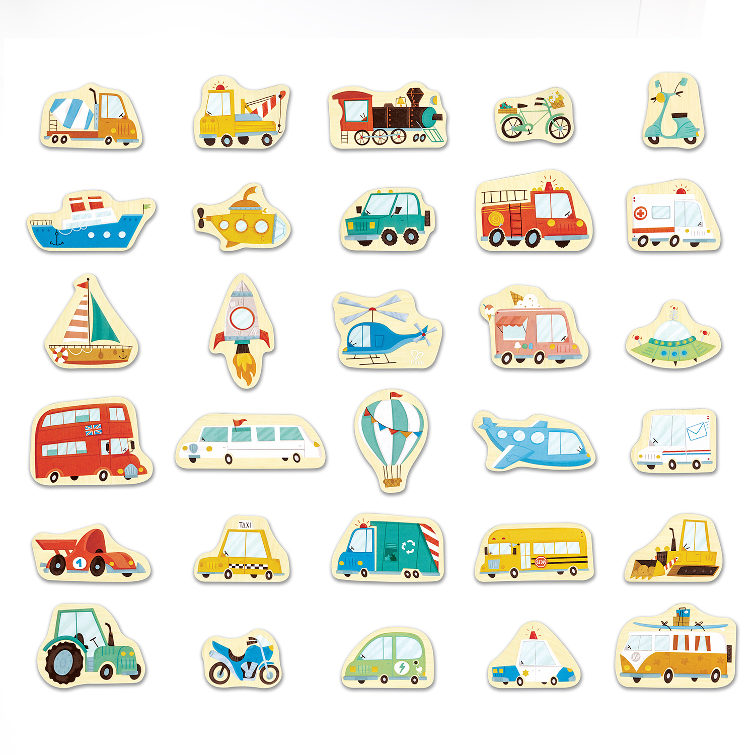 

Игровой набор магнитных фигурок Hape транспорт E2008_HP, E2008_HP