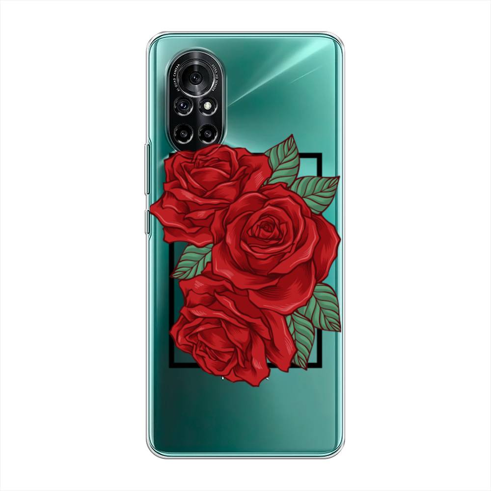 

Чехол на Honor V40 Lite "Три алые розы", Красный, 6105150-2